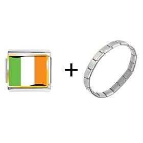 Ireland Flag Italian Charm Bracelet