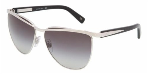 Dolce  &  Gabbana Women's The Madonna Collection 2087 Silver / Black Frame/Grey Gradient Lens Metal Sunglasses