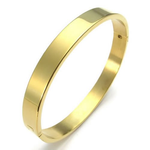 KONOV Polished Stainless Steel Bangle Cuff Bracelet, Unisex Mens Womens, Color Gold