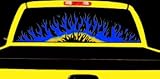 Exterior Mounted See-Thru Window Graphics - Blue Flames 65 x 23.5