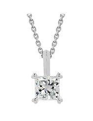 Princess Cut Diamond Necklace in 18kt white gold 0.75cts