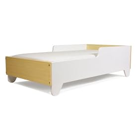 Hiya Toddler Bed - Polar White and Bamboo by Spot on Square