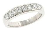 8 Stone Round Flush Set Diamond Wedding Band .50cttw