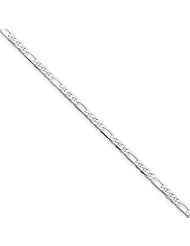 14k White 20in Gold 2.4mm Flat Figaro Necklace Chain. Metal Wt- 3.9g
