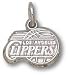 Los Angeles Clippers Solid Sterling Silver Basketball Logo 3/8'' Pendant