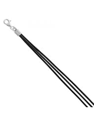MMA Silver - 3 Strand Black Leather Necklace
