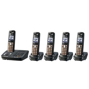 Panasonic Dect 6.0 Titanium Black Cordless Phone with Answering Machine (KX-TG6445T)