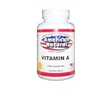 American Natural Vitamin A 10000 mg 120 softgels Improve Vision Skin Care
