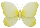 5 Yellow Sequined Butterfly nylon hanging ceiling wall baby nursery room wedding decor