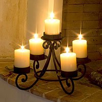 NOVICA Iron candleholder Light of Guatemala