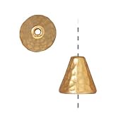 22K Gold Plated Lead-Free Pewter Hammered Cone Bead Caps 8mm (2)