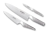Global 3-Piece Essential Chef's, Utility, and Paring Knife Set