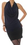 Damentop Neckholder Gr��en 36/S 38/M Wasserfallkragen Oberteil Top's in schwarz ,blau und creme