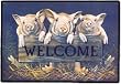 Pig Three Pigs Farm Welcome Indoor / Outdoor Designer Doormat
