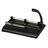 Master 325B 24-Sheet high-capacity lever action adjustable 2/3-hole punch, 9/32 dia., black