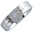 Two Tone Diamond Comfort-Fit Wedding Band