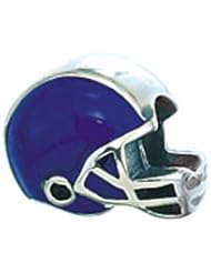 Sterling Silver Blue Football Helmet Zable Bead Charm BZ2131
