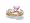 14K Yellow Gold Square Created Pink Sapphire and Diamond Engagement Ring - Size 4