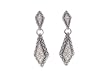 Sterling Silver Textured CZ Rimmed Drop Earrings