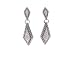 Sterling Silver Textured CZ Rimmed Drop Earrings