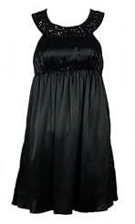 Acetate/Polyester/Triacetate Beaded Little Black Dress 