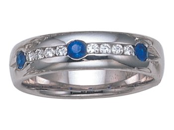 0.40 cts Sapphire Band - Platinum, 18kt White or Yellow Gold LIFETIME WARRANTEE