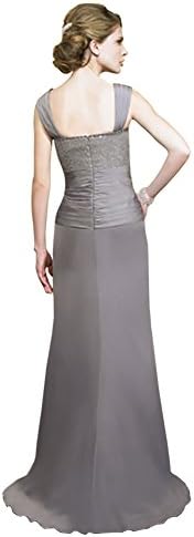 Moonlight Celebrations MB7127 Sequined Sweetheart Long A-Line Chiffon Dress (12, Silver)