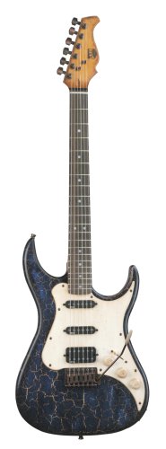 AXL Badwater SRO Electric Guitar, Crackle Blue