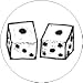 DICE - SNAKE EYES 1.25 Magnet ~ Craps Pip Gambling Dog Throw