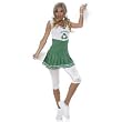 Womens Sassy Go Green Cheerleader Costume