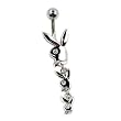 14G 3/8" Playboy 3 Bunnies Curved Barbell