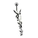 14 Gauge 3/8" Playboy 3 Bunnies Curved Barbell - Surgical Steel