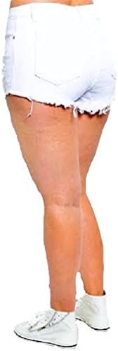 Vixen Clubwear Junior Plus Size Stretch Denim Distressed Mini Shorts White (Juniors 1x WOMENS 12)