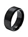 Couples 8mm Wedding Bands, Stainless Steel Ring, Mens Black Rings Womens, Size 11.5