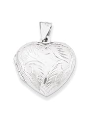Genuine IceCarats Designer Jewelry Gift Sterling Silver Domed Heart Locket