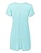 Made By Johnny WT1057 Womens V Neck Short Sleeve Pleats Tunic Top XXXL Aqua