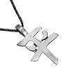 Chinese Peace Symbol Pewter Pendant Necklace