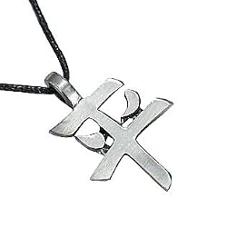 Chinese Peace Symbol Pewter Pendant Necklace