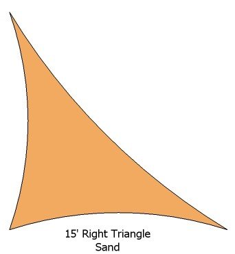 15' Right Triangle Sand Color Premium Quality Heavy Duty Sun Shade Sail Made in USA