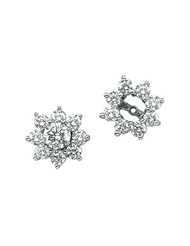 Jewelplus 1 1/5 ct tw Diamond Earring Jacket 14K White Pair 1 1/5 Cttw