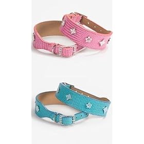 Lizard Charm Collars with Swarovski Buckle - Blue - 12"