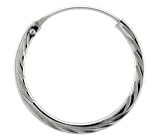 Sterling Silver Diamond Cut Hoop Earrings, 13/16 Diameter
