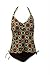Womens Marina West Two Piece Plus Size Tankini Swimsuit, Geometric Print in Brown, Teal, and Orange