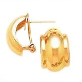 14k Gold Omega-Clip Half-Hoop Earrings