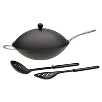 Calphalon Commercial Hard 12' Flat Bottom Wok Set