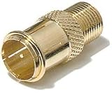 Steren Gold Plated F Connector Quick-Disconnect Adapter - Gold