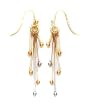 14k Tricolor Gold Beaded Dangle Earrings 6089-CD