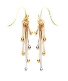 14k Tricolor Gold Beaded Dangle Earrings 6089-CD