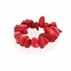 Red Genuine Sea Bamboo Coral Chip Stretch Ring