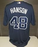 Tommy Hanson Autographed/Hand Signed Game-Used Atlanta Braves Blue Jersey